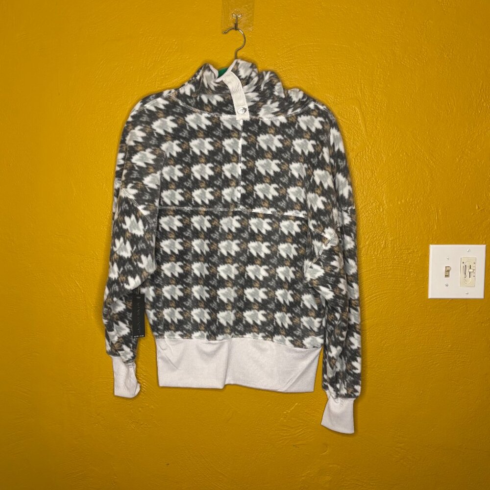 Tahari Sport Funnel Neck Pullover Hoodie Houndstooth Print NWT Size S - Picture 7 of 8